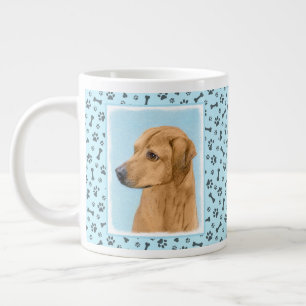 Taza De Café Gigante Pintura Ridgeback Rhodesiana - Arte Perro Original