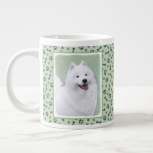 Taza De Café Gigante Pintura Samoyed - Arte Perro Original Cuto
