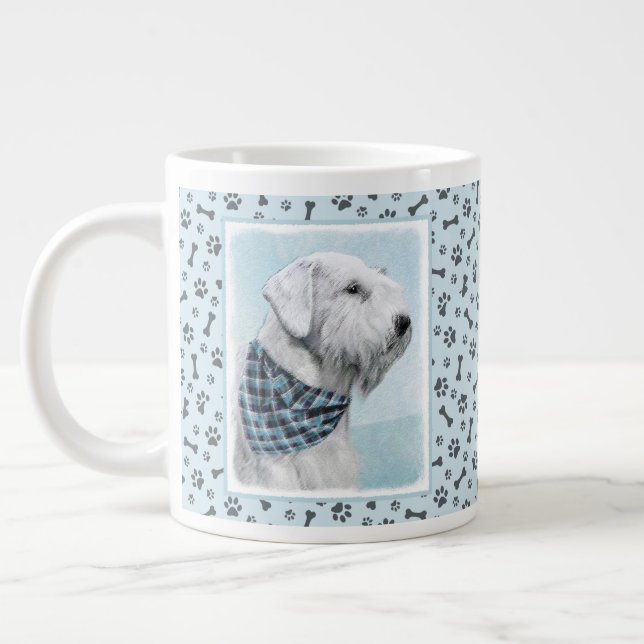 Taza De Café Gigante Pintura Sealyham Terrier - Arte Perro Original. (Izquierda)