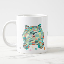 Taza De Café Gigante Pintura triangular de felino mate