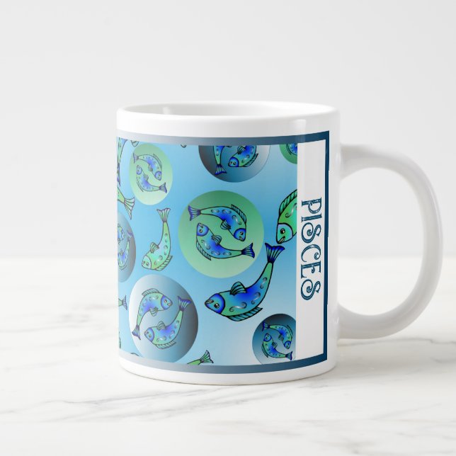 Taza De Café Gigante Pisces Zodiac Specialty Mug (Derecha)