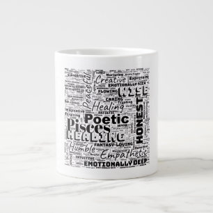 Taza De Café Gigante Pisces Zodiac Word Cloud Inspiration