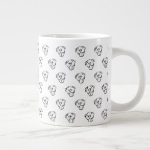 Taza De Café Gigante pitbull dibujar simples amantes del perro blanco n