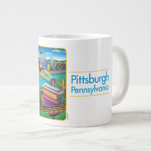 Taza De Café Gigante Pittsburgh desde arriba