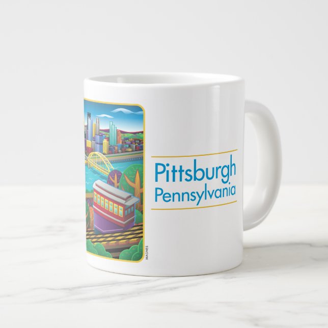 Taza De Café Gigante Pittsburgh desde arriba (Derecha)