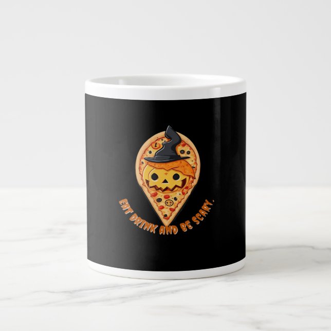 Taza De Café Gigante Pizza Party Halloween Pumpkin Witch Hat Essential (Frente)
