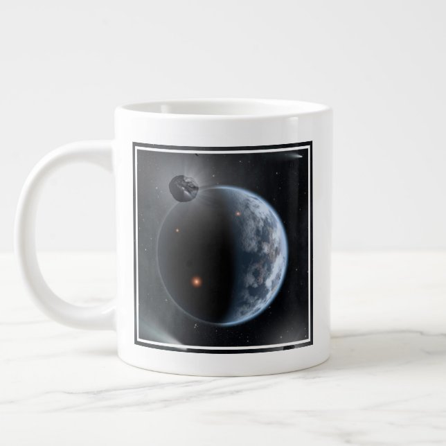 Taza De Café Gigante Planeta Similar A La Tierra Con Océanos Recubriend (Izquierda)