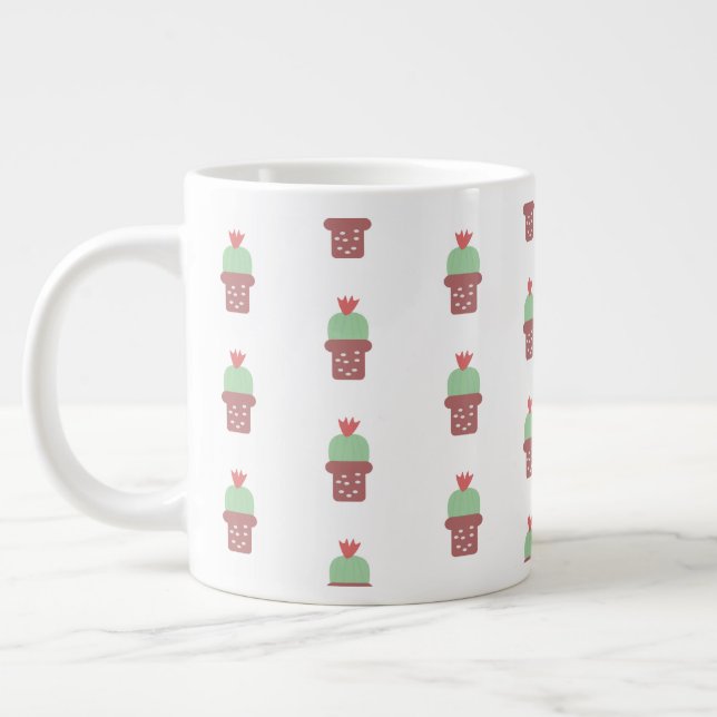 Taza De Café Gigante Planta de cactus moderna simple en maceta (Izquierda)