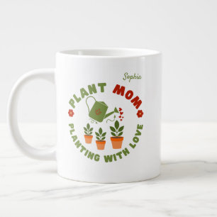 Taza De Café Gigante Plantar a mamá con amor personalizado