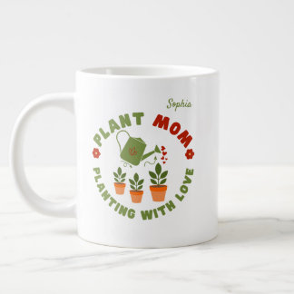 Taza De Café Gigante Plantar a mamá con amor personalizado