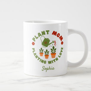 Taza De Café Gigante Plantar a mamá con amor personalizado