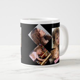 Taza De Café Gigante Plantilla de cuatro Collages de fotos