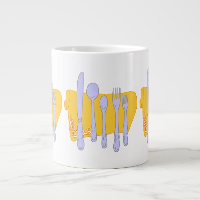 Taza De Café Gigante Plantilla de diseño de cocina de Dinnerware (Frente)