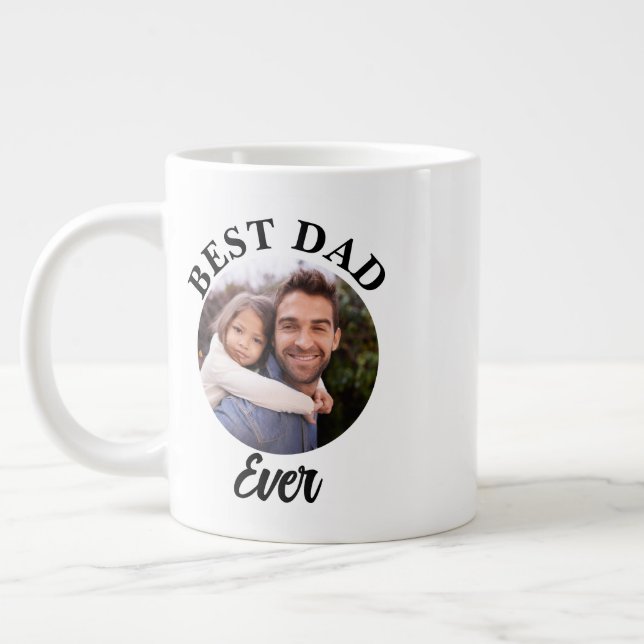Taza De Café Gigante Plantilla de fotografía personalizada de Best Dad (Izquierda)