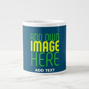 TAZA DE CAFÉ GIGANTE PLANTILLA DE TEXTO DE IMAGEN AZUL PRUDENCIAL MODER