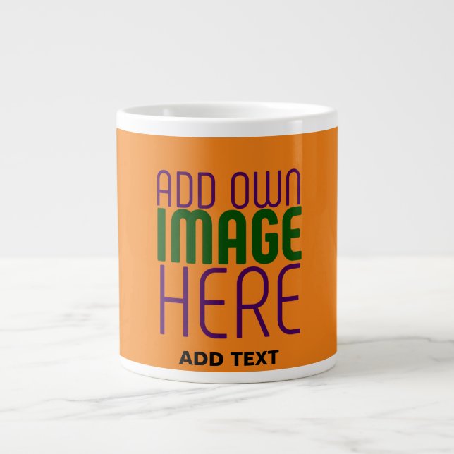 TAZA DE CAFÉ GIGANTE PLANTILLA DE TEXTO DE IMAGEN DE NARANJA OSCURO MOD (Frente)