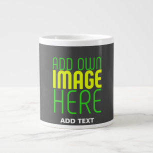 TAZA DE CAFÉ GIGANTE PLANTILLA DE TEXTO DE IMAGEN GRIS SIMPLE EDITABLE