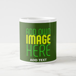 TAZA DE CAFÉ GIGANTE PLANTILLA DE TEXTO DE IMAGEN VERDE MODERNA EDITABL