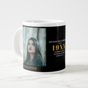 Taza De Café Gigante Plantilla fotográfica de cumpleaños Moda elegante 