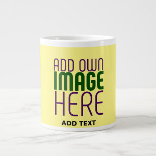 TAZA DE CAFÉ GIGANTE PLANTILLA MODERNA DE TEXTO DE IMAGEN AMARILLA DE P