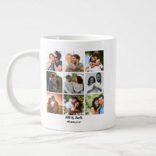 Taza De Café Gigante Plantilla personalizada de 9 Collages de fotos par