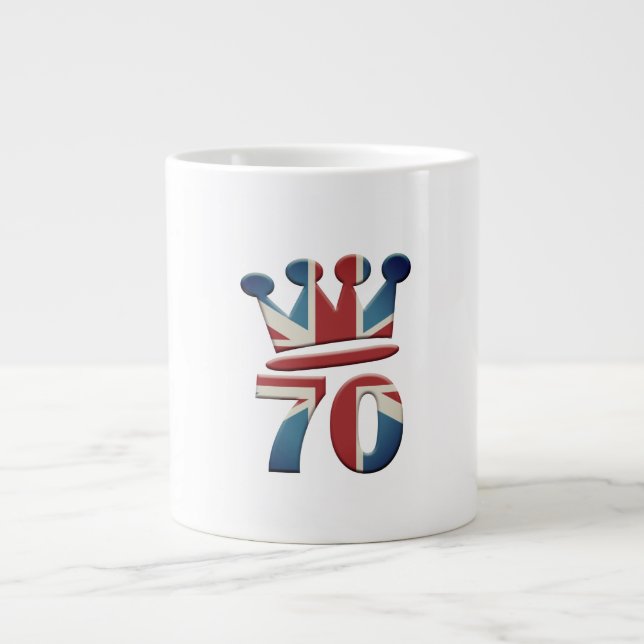 Taza De Café Gigante Platinum Jubilee Queen Elizabeth 70 años (Frente)