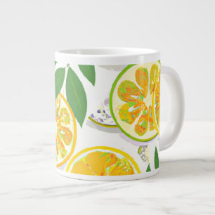 Taza De Café Gigante Plato de Papel - Rodajas de Cítricos Boho