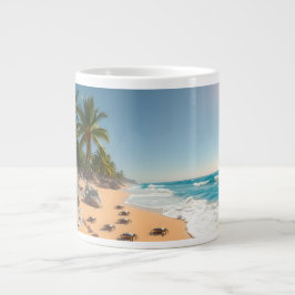 Taza De Café Gigante Playa Chic Concha Dorada Tropical