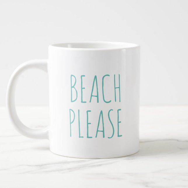 Taza De Café Gigante "PLAYA POR FAVOR" Sencilla granja moderna (Izquierda)