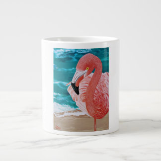 Taza De Café Gigante Playa tropical flamingo rosa tazón café