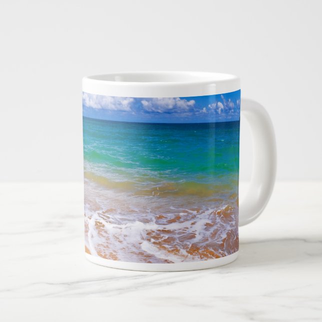 Taza De Café Gigante Playa Vacía Y Aguas Azules (Derecha)