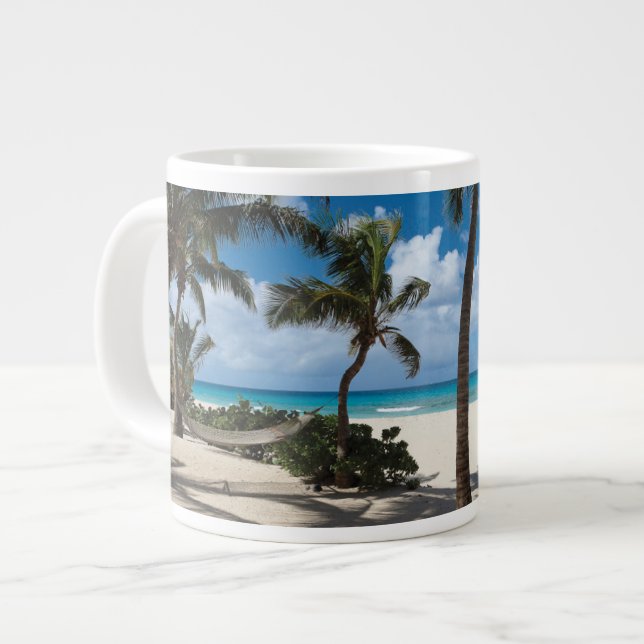 Taza De Café Gigante Playas tropicales | Playa de Anguila, palmera (Izquierda)