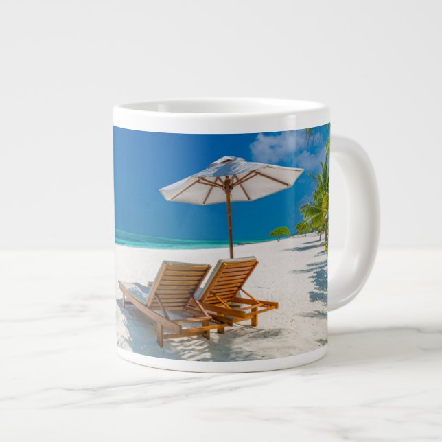 Taza De Café Gigante Playas tropicales | Playa de tumbonas, Bora Bora (Derecha)