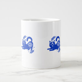 Taza De Café Gigante Playful Blue Cat Jumbo Coffee Mug – CozyBun