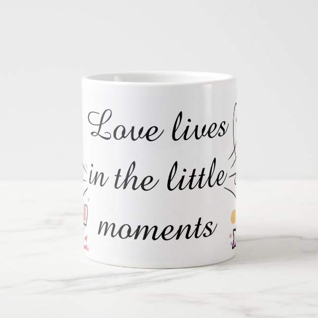 Taza De Café Gigante Playful Love Doodle Illustration (Frente)