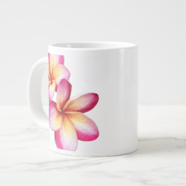 Taza De Café Gigante Plumeria rosa