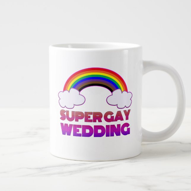 Taza De Café Gigante Podcast de Boda Super Gay (mano derecha) (Derecha)