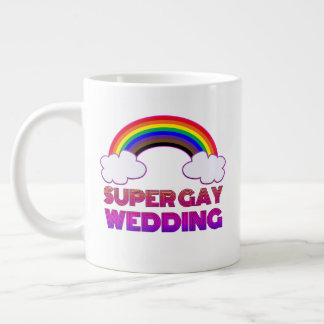 Taza De Café Gigante Podcast de Boda super gay (mano izquierda)