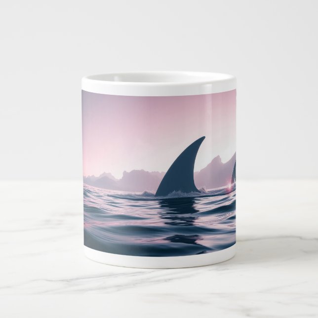 Taza De Café Gigante Poder de Aleta de Tiburón (Frente)