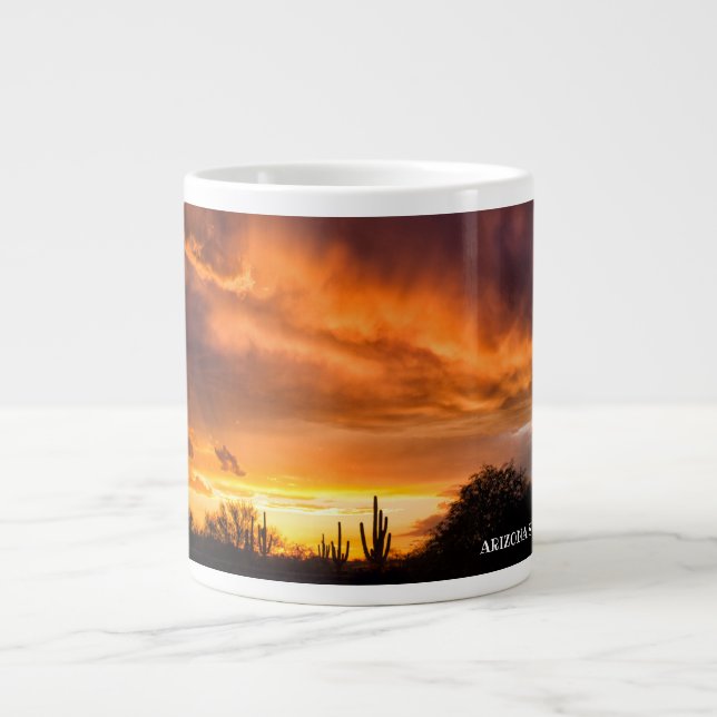 Taza De Café Gigante Podrá tomar el Arizona Sunset con su café o té. (Frente)