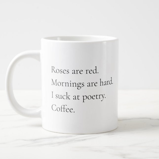Taza De Café Gigante Poesía de la mañana (Izquierda)