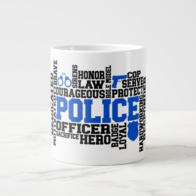 Taza De Café Gigante Policía - Jumbo Mug (Frente)