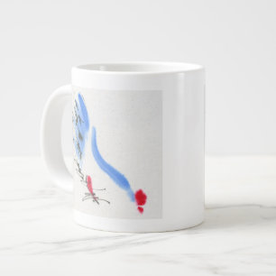 Taza De Café Gigante Pollo blanco. Caligrafía y acuarela