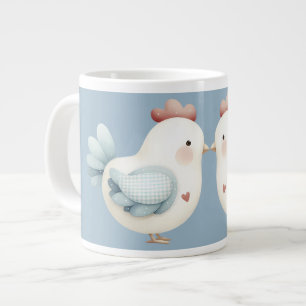 Taza De Café Gigante Pollo Cottagecore Pastel