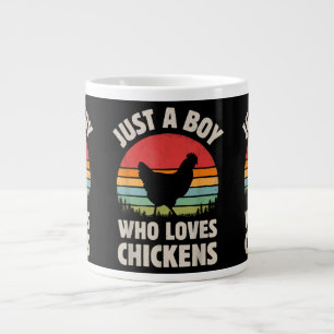Taza De Café Gigante Pollo, sólo un chico que ama a los animales de gra