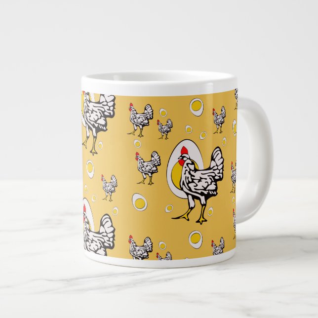 Taza De Café Gigante Pollos retro (Derecha)