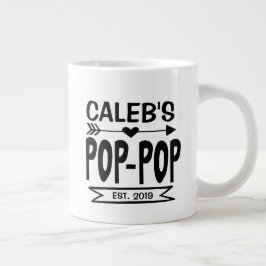 Taza De Café Gigante Pop Jumbo Mug con el nombre y el año del nieto