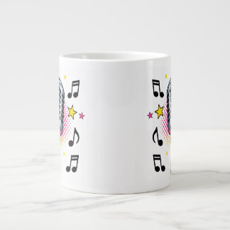Taza De Café Gigante Pop microphone with colorful stars and music notes
