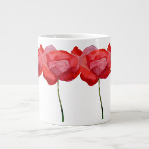 Taza De Café Gigante Poppies pintados a mano de nuestra campiña inglesa