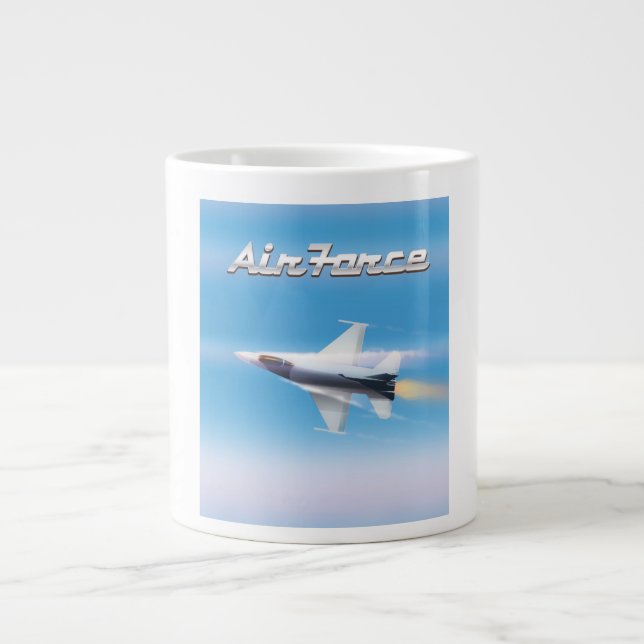 Taza De Café Gigante Poster Air Force Jet (Frente)